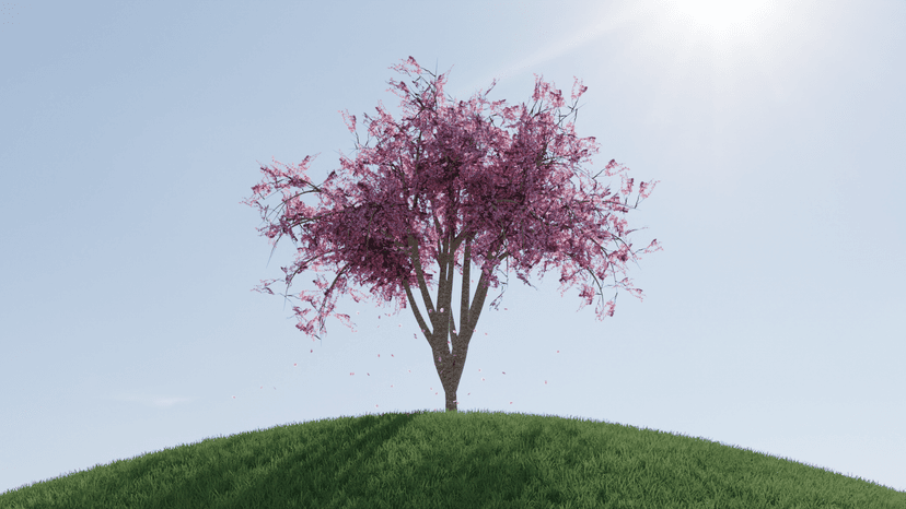 A quick cherry-blossom-inspired tree that I threw together.