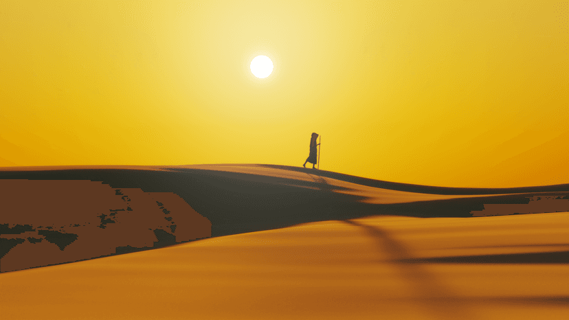 A desert scene I made in Blender, with touch-ups in photoshop.
